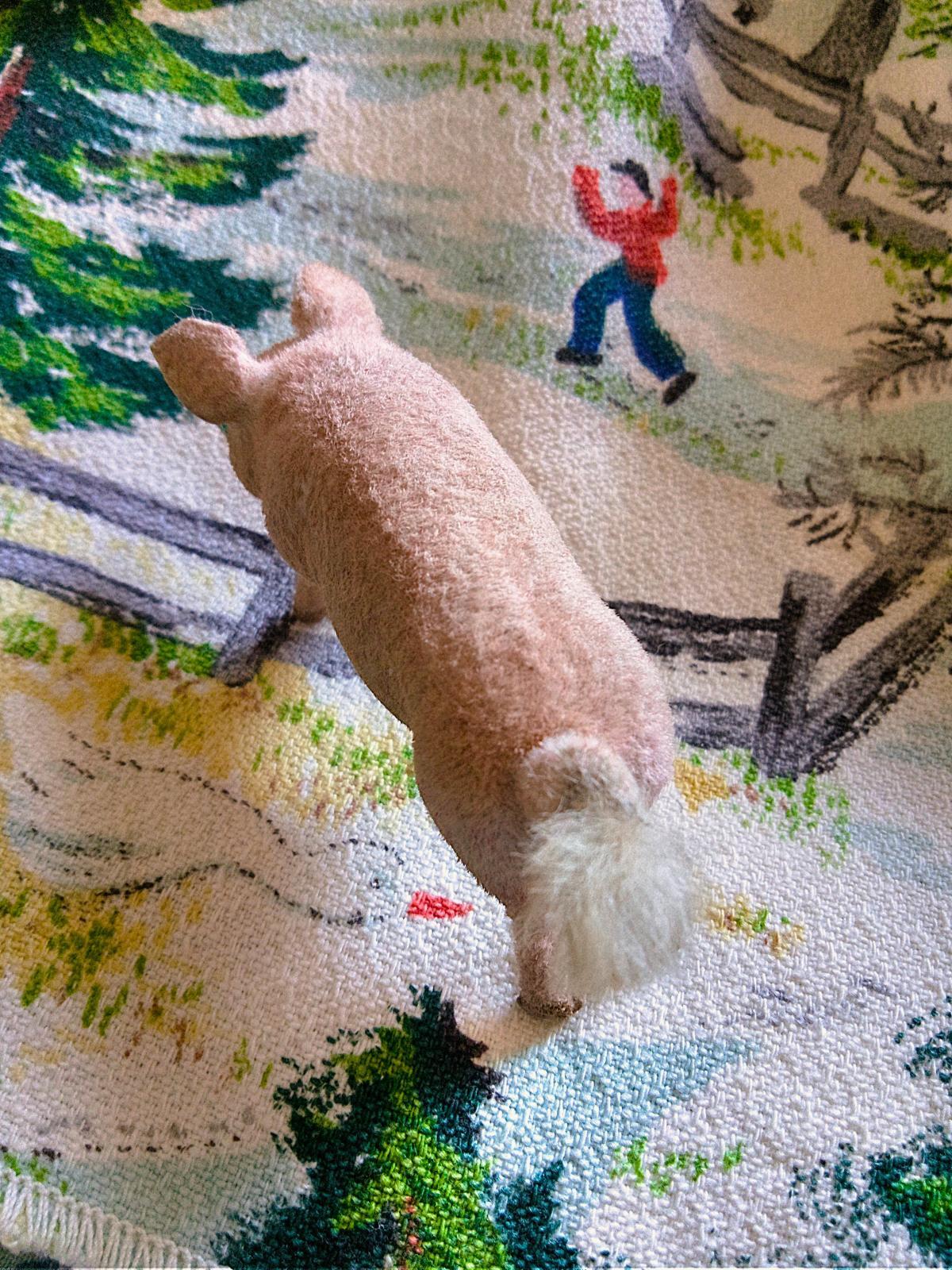 アンティーク 猿　Kunstlerschutz ワグナー　西ドイツ 緑の目をした豚さん お猿のラベル Künstlerschutz ワグナー社
